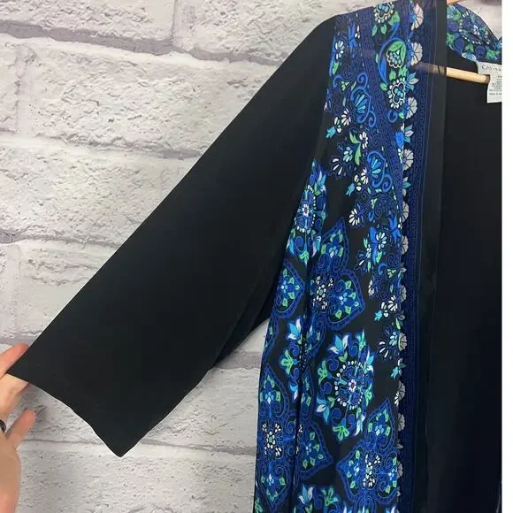 Catherines Womens 0X Artsy Boho Career Eclectic Sheer Paisley Duster Cardigan - Picture 6 of 11